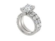 Emerald Diamond Engagement Ring and Wedding Band Set